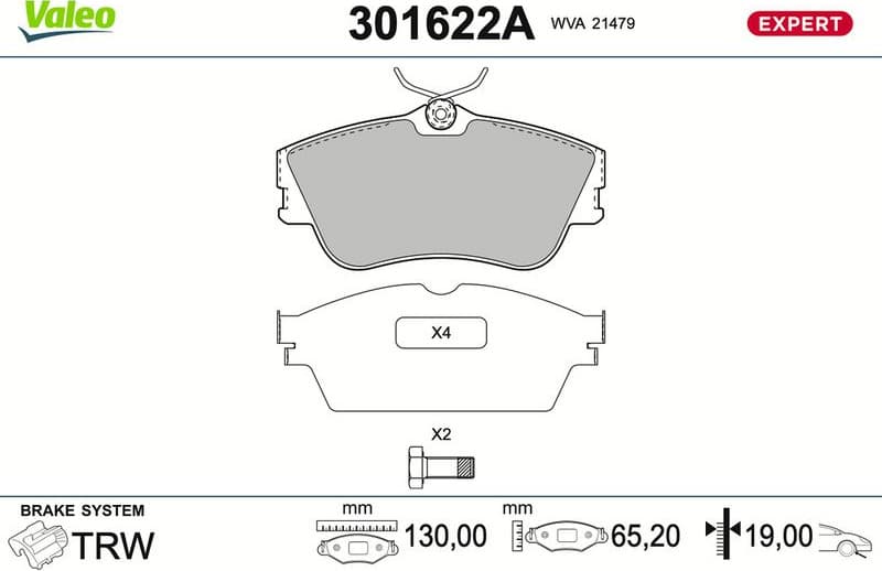 Brake Pad Set, disc brake EXPERT 301622A