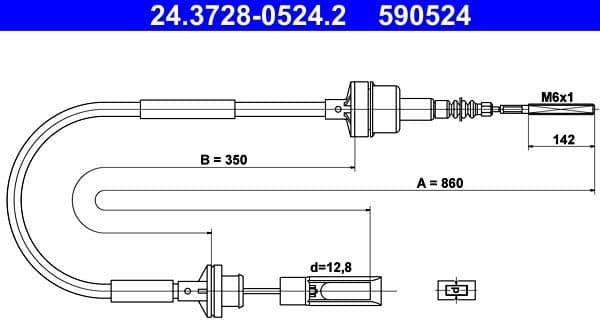 Cable Pull, clutch control 24.3728-0524.2