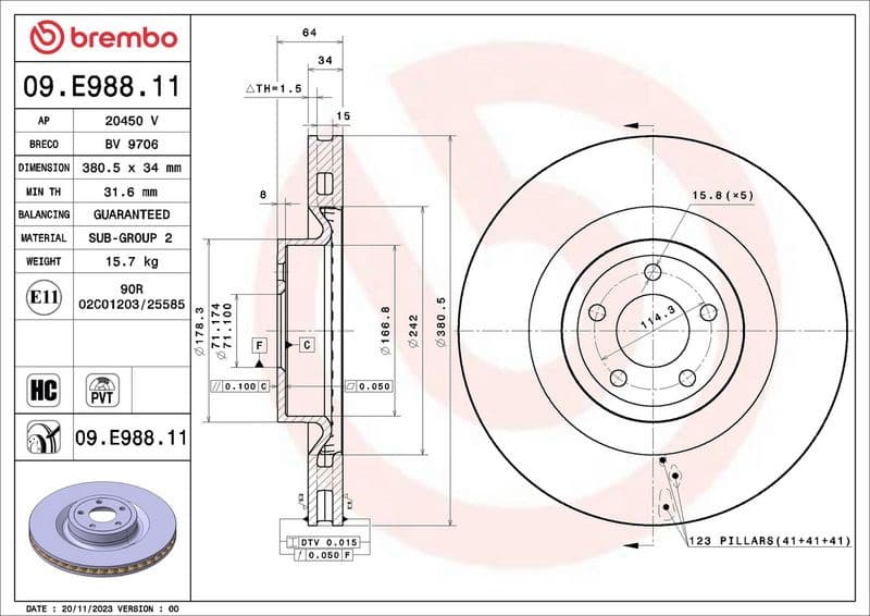 Brake Disc PRIME LINE - UV Coated 09.E988.11 - image 4