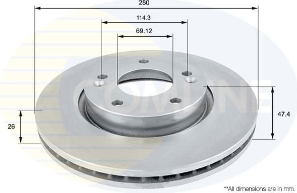 Brake disc, 1pcs FRONT ADC1041V
