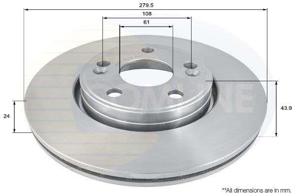 Brake disc, 1pcs FRONT ADC1516V - image 2