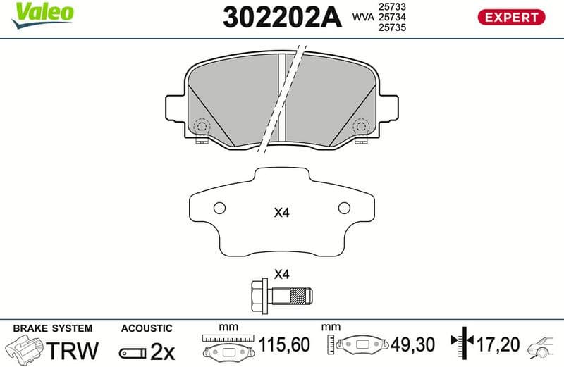 Brake Pad Set, disc brake EXPERT 302202A