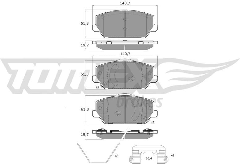 Brake Pad Set, disc brake TX 19-60