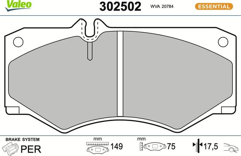 Brake Pad Set, disc brake ESSENTIAL 302502