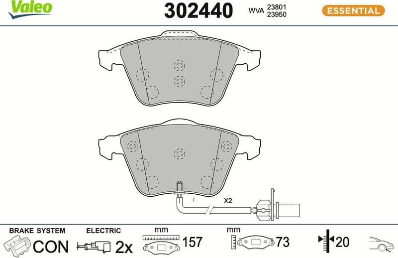 Brake Pad Set, disc brake ESSENTIAL 302440