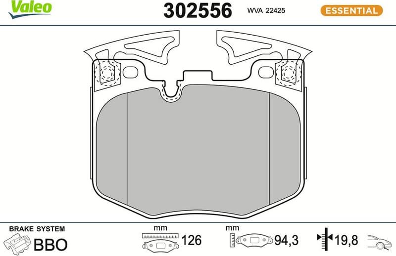 Brake Pad Set, disc brake ESSENTIAL 302556