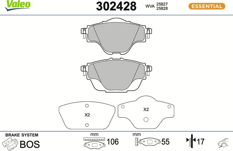 Brake Pad Set, disc brake ESSENTIAL 302428