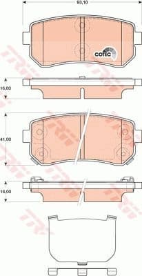 Brake pads rear, Top Quality GDB3474