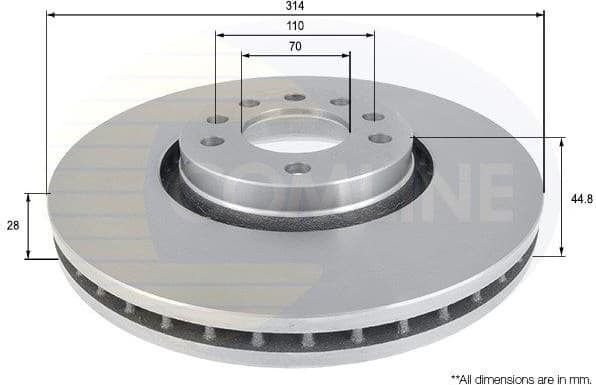 Brake disc, 1pcs FRONT ADC1135V