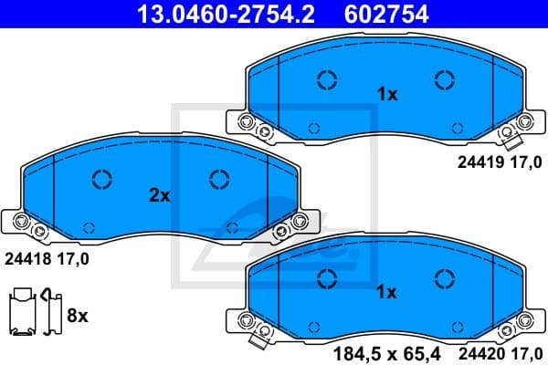 Brake Pad Set, disc brake 13.0460-2754.2 - image 2