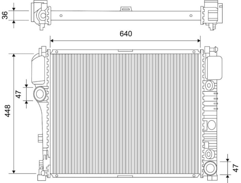 Radiator, engine cooling 701107
