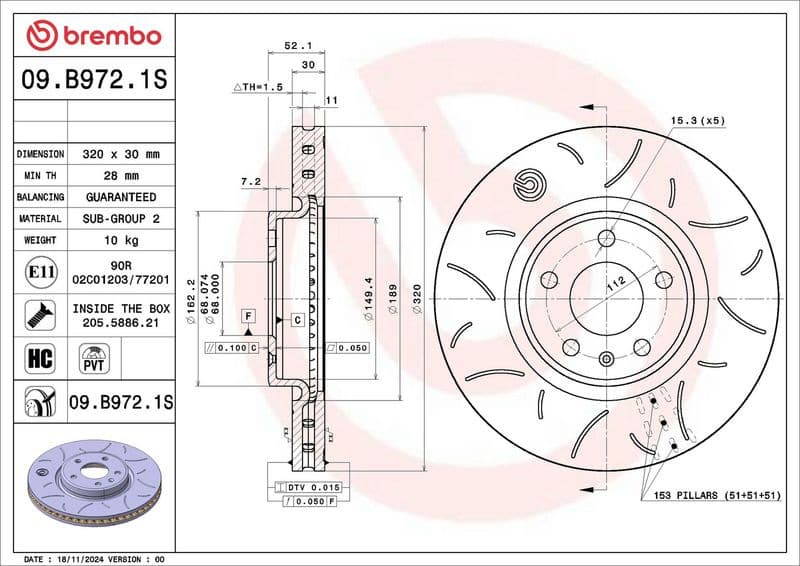 Brake Disc 09.B972.1S