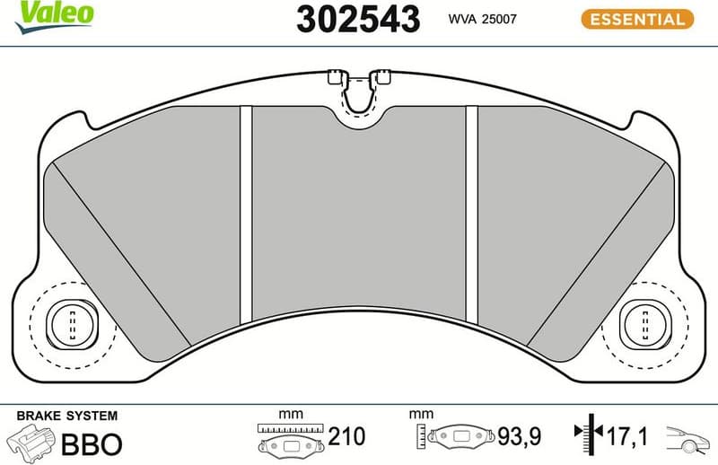 Brake Pad Set, disc brake ESSENTIAL 302543
