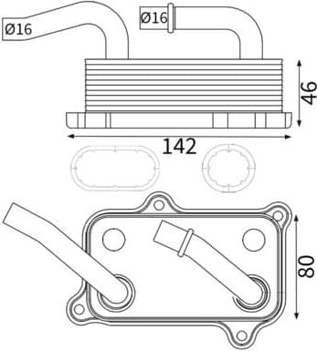 Oil Cooler, engine oil BEHR CLC 24 000S