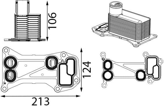 Oil Cooler, engine oil BEHR CLC 437 000S