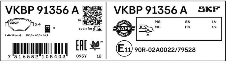 Brake Pad Set, disc brake VKBP 91356 A - image 3