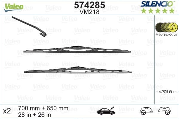 Wiper Blade SILENCIO CONVENTIONAL SET 574285