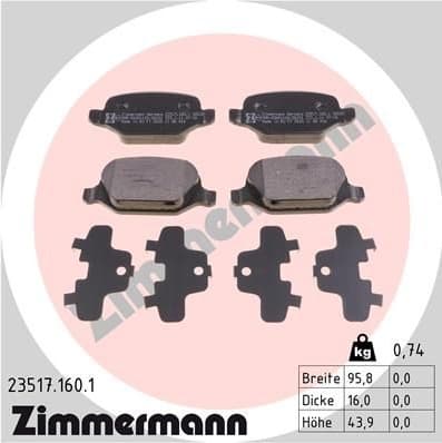 Brake Pad Set, disc brake 23517.160.1