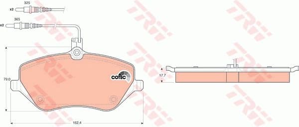 Brake Pad Set, disc brake COTEC GDB1595