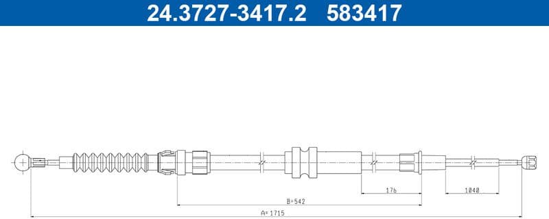 Cable Pull, parking brake 24.3727-3417.2