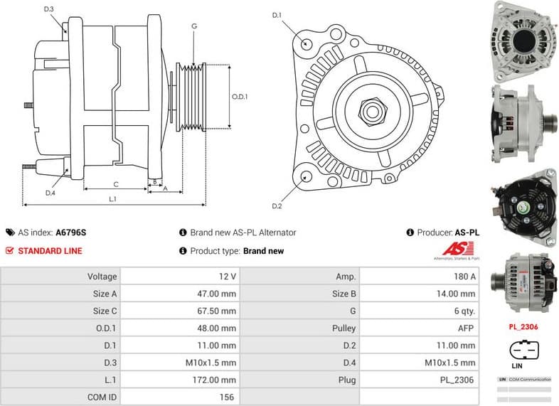 Alternator AS A6796S - image 4