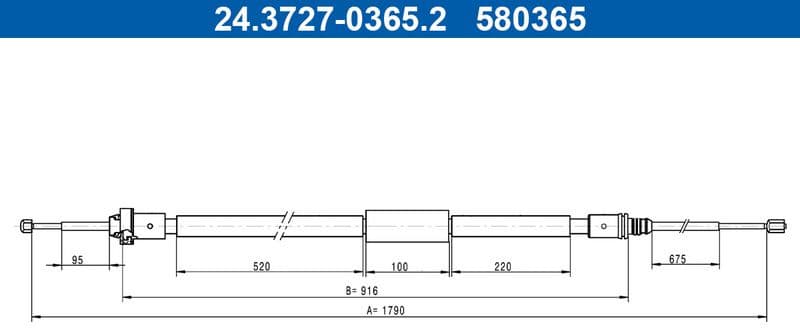 Cable Pull, parking brake 24.3727-0365.2