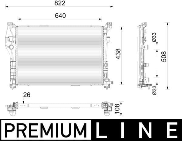 Radiator, engine cooling BEHR *** PREMIUM LINE *** CR 2786 000P