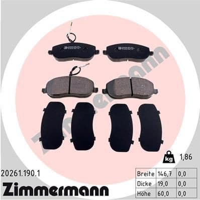 Brake Pad Set, disc brake 20261.190.1