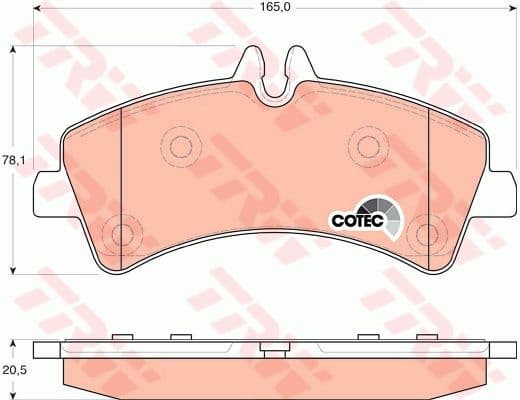 Brake pads rear, Top Quality GDB1699