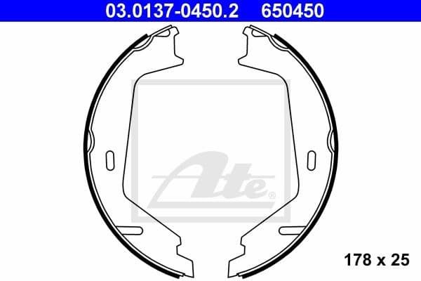 Brake Shoe Set, parking brake 03.0137-0450.2