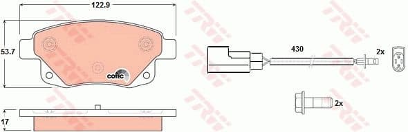 Brake pads rear, Top Quality GDB1725