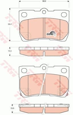 Brake pads rear, Top Quality GDB3399