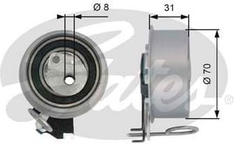 Tensioner Pulley, timing belt PowerGrip™ T43135
