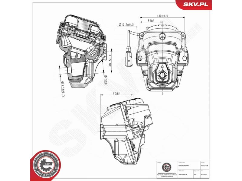 Mounting, engine 75SKV418