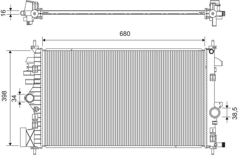 Radiator, engine cooling 701373