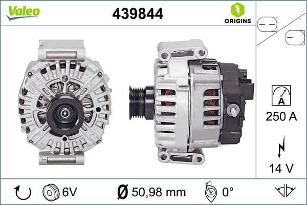 Alternator VALEO ORIGINS NEW OE TECHNOLOGY 439844