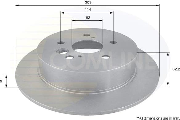 Brake disc, 1pcs REAR ADC01121 - image 2