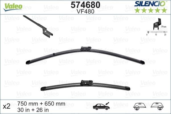Wiper Blade SILENCIO FLAT BLADE SET 574680