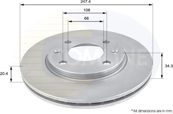 Brake disc, 1pcs FRONT ADC1506V - image 2