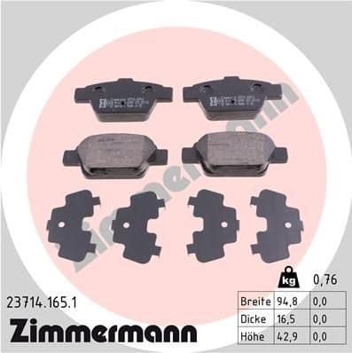 Brake Pad Set, disc brake 23714.165.1
