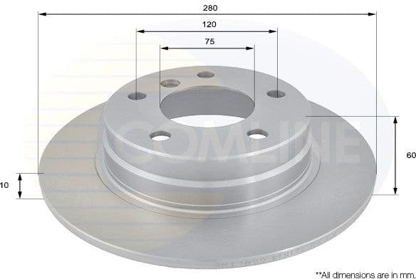 Brake disc, 1pcs REAR ADC1706