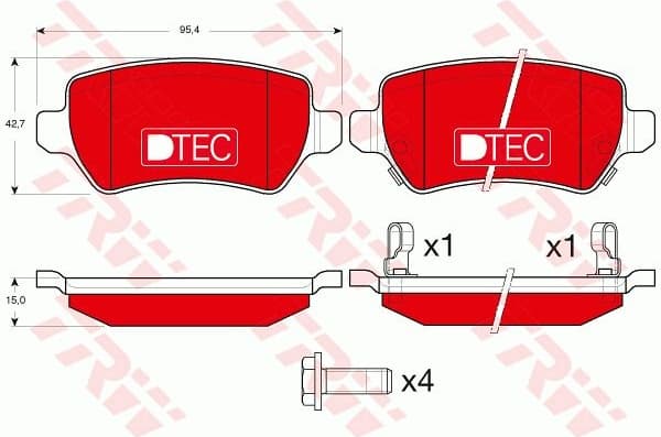Brake Pad Set, disc brake DTEC COTEC GDB1515DTE