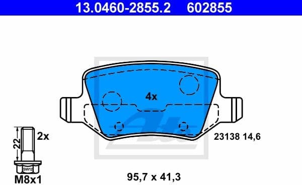 Brake Pad Set, disc brake 13.0460-2855.2