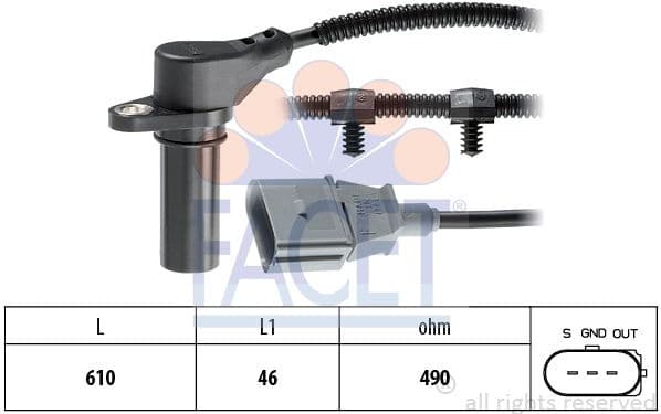 Sensor, crankshaft pulse Made in Italy - OE Equivalent 9.0259 - image 2