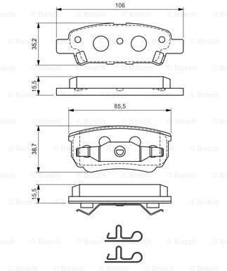 Brake Pad Set, disc brake 0986424814 - image 7