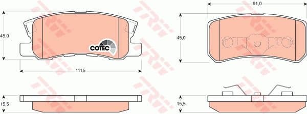 Brake pads rear, Top Quality GDB3247