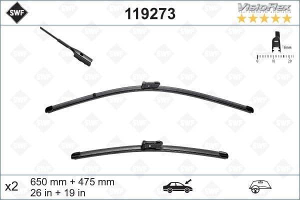 Wiper Blade DAS ORIGINAL SET 119273