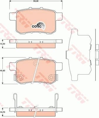 Brake Pad Set, disc brake COTEC GDB3482