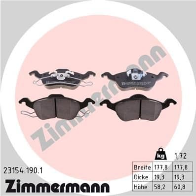 Brake Pad Set, disc brake 23154.190.1