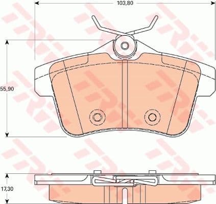 Brake pads rear, Top Quality GDB1828